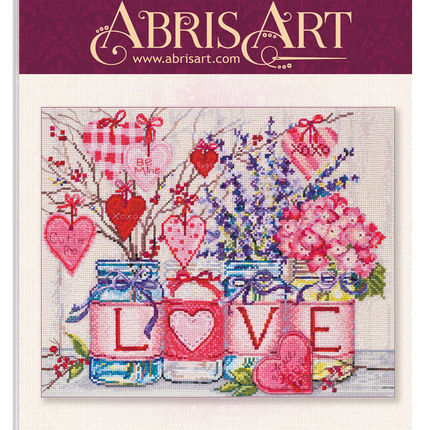 DIY Cross Stitch Kit "With tender and love" 10.2"x12.2"
