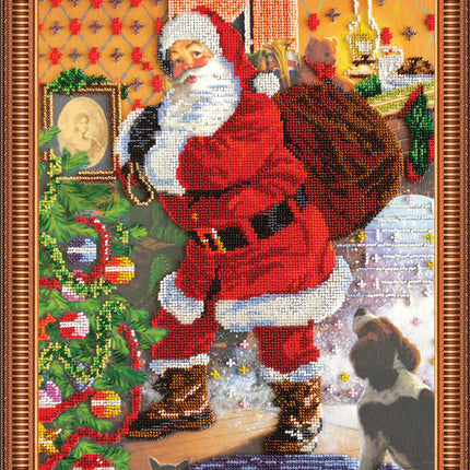 DIY Bead Embroidery Kit "Christmas Eve" 12.6"x16.9" / 32.0x43.0 cm