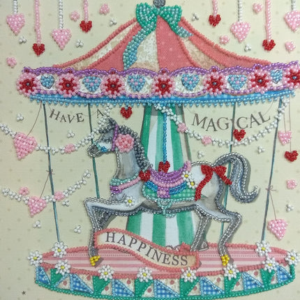 Canvas for bead embroidery "Carousel of happiness" 7.9"x7.9" / 20.0x20.0 cm