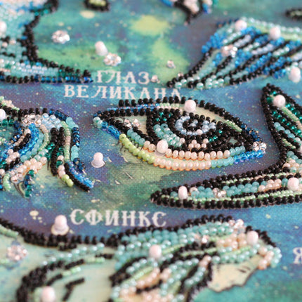 DIY Bead Embroidery Kit "Non-existent constellation map" 15.7"x12.2" / 40.0x31.0 cm