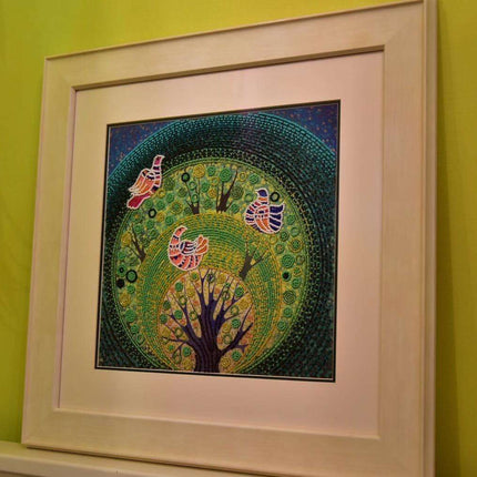Canvas for bead embroidery "Heaven birds" 11.8"x11.8" / 30.0x30.0 cm