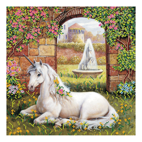 Canvas for bead embroidery "Unicorn" 11.8"x11.8" / 30.0x30.0 cm