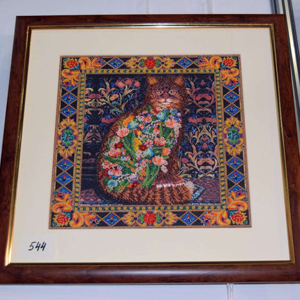 DIY Bead Embroidery Kit "Fairy-tale about a cat" 11.8"x11.8" / 30.0x30.0 cm