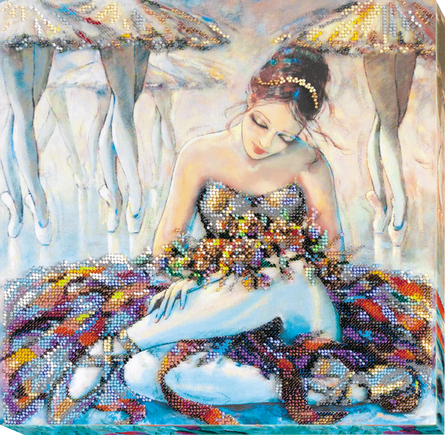 DIY Bead Embroidery Kit "After the premiere" 11.8"x11.8" / 30.0x30.0 cm