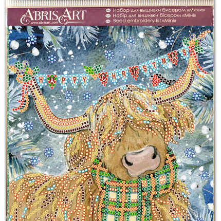 DIY Bead Embroidery Kit "Christmas goby"  5.9"x5.9" / 15.0x15.0 cm