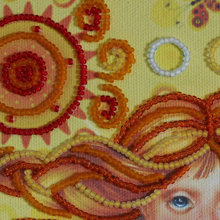 DIY Bead Embroidery Kit "Good Morning!" 9.1"x9.1" / 23.0x23.0 cm