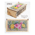 DIY Cross stitch kit on wood "Roses" 7.5x3.7 in / 19.0x9.5 cm