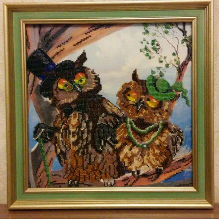 Canvas for bead embroidery "Forever love" 11.8"x11.8" / 30.0x30.0 cm