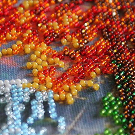 DIY Bead Embroidery Kit "At the waterfall"  5.9"x5.9" / 15.0x15.0 cm