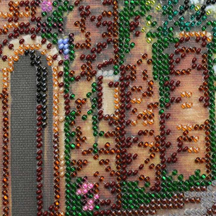 DIY Bead Embroidery Kit "Seaside street" 11.8"x9.4" / 30.0x24.0 cm
