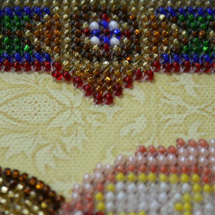 DIY Bead Embroidery Kit "Icon of the Mother of God «Midwife»" 7.5"x9.8" / 19.0x25.0 cm
