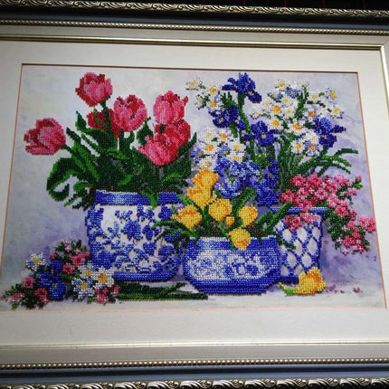 DIY Bead Embroidery Kit "Fragrant round dance" 14.6"x10.6" / 37.0x27.0 cm
