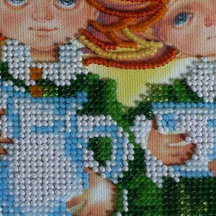 DIY Bead Embroidery Kit "Good Morning!" 9.1"x9.1" / 23.0x23.0 cm