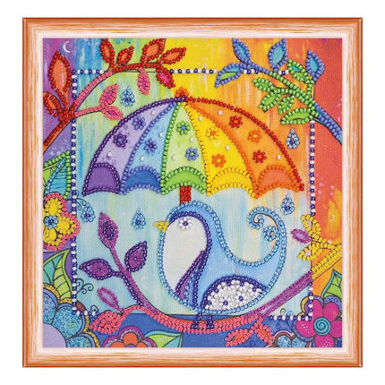 DIY Bead Embroidery Kit "Summer rain"  5.9"x5.9" / 15.0x15.0 cm
