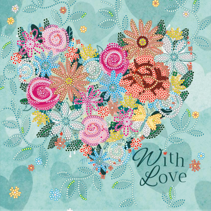 Canvas for bead embroidery "Love" 7.9"x7.9" / 20.0x20.0 cm