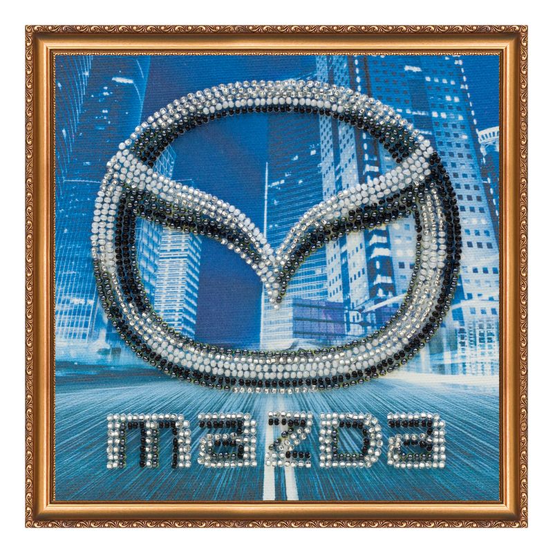 DIY Bead Embroidery Kit "MAZDA"  5.9"x5.9" / 15.0x15.0 cm