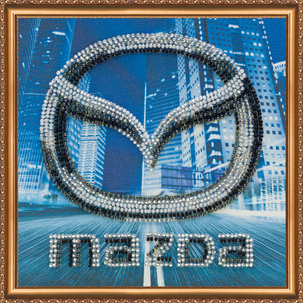 DIY Bead Embroidery Kit "MAZDA"  5.9"x5.9" / 15.0x15.0 cm