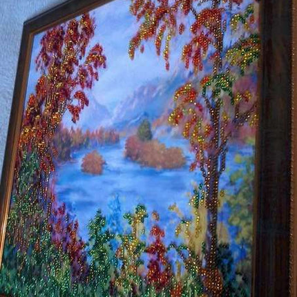 Canvas for bead embroidery "Autumn Tale" 11.8"x11.8" / 30.0x30.0 cm