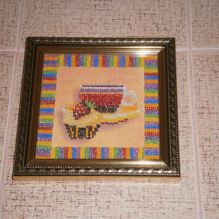 DIY Bead Embroidery Kit "Cup" 5.3"x5.3" / 13.5x13.5 cm