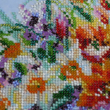 DIY Bead Embroidery Kit "May's embrace" 9.1"x11.0" / 23.0x28.0 cm