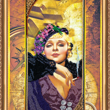 DIY Bead Embroidery Kit "Bonnie" 11.8"x18.5" / 30.0x47.0 cm