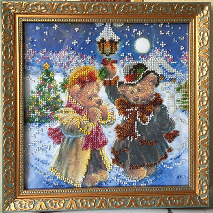 Canvas for bead embroidery "Magic Winter" 7.9"x7.9" / 20.0x20.0 cm