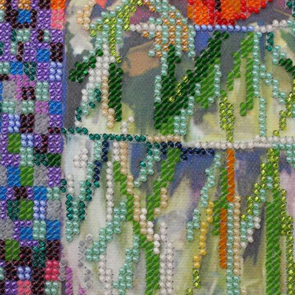 DIY Bead Embroidery Kit "Anemone" 15.4"x12.6" / 39.0x32.0 cm
