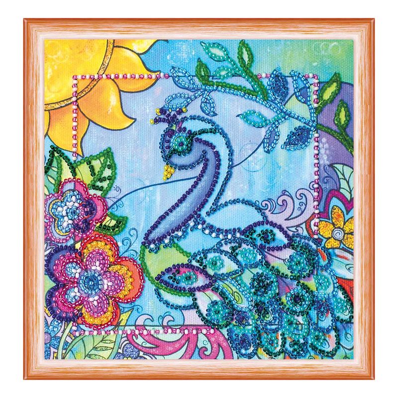 DIY Bead Embroidery Kit "Luck bird"  5.9"x5.9" / 15.0x15.0 cm