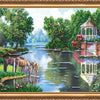 DIY Bead Embroidery Kit "Watering place" 25.6"x11.8" / 65.0x30.0 cm