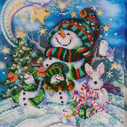 DIY Bead Embroidery Kit "New year‘s night" 10.2"x13.8" / 26.0x35.0 cm