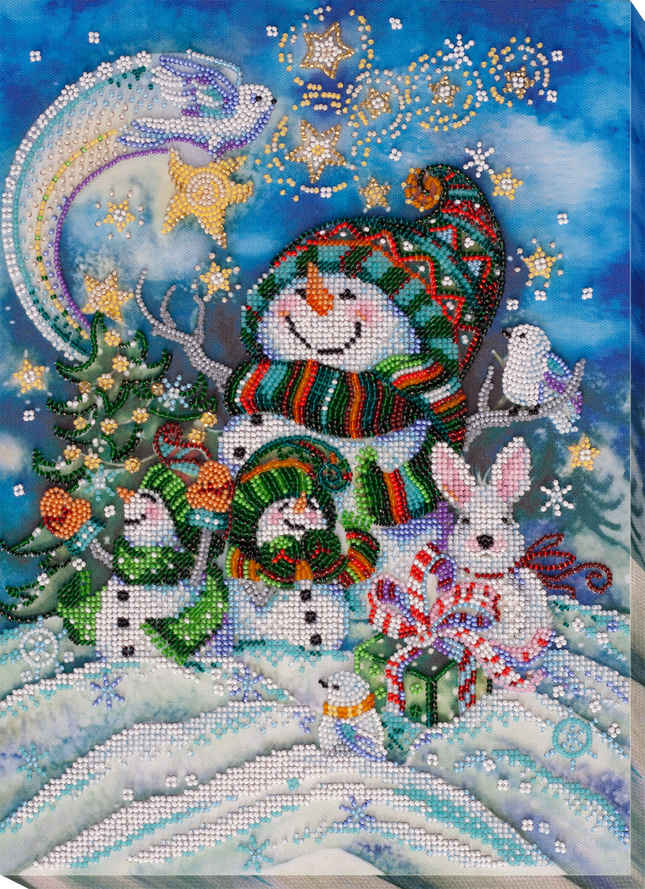 DIY Bead Embroidery Kit "New year‘s night" 10.2"x13.8" / 26.0x35.0 cm