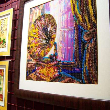 Canvas for bead embroidery "Phonograph" 11.8"x11.8" / 30.0x30.0 cm