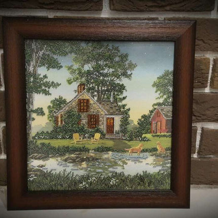 Canvas for bead embroidery "An Evening in the Country" 11.8"x11.8" / 30.0x30.0 cm