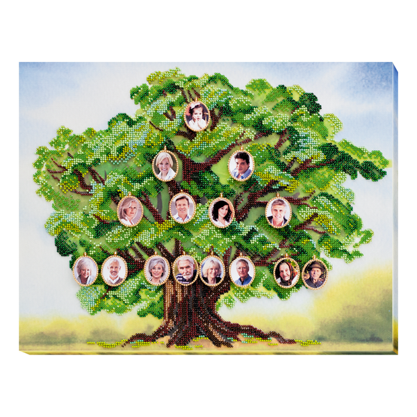DIY Bead Embroidery Kit "Genealogical tree" 15.7"x13.0" / 40.0x33.0 cm