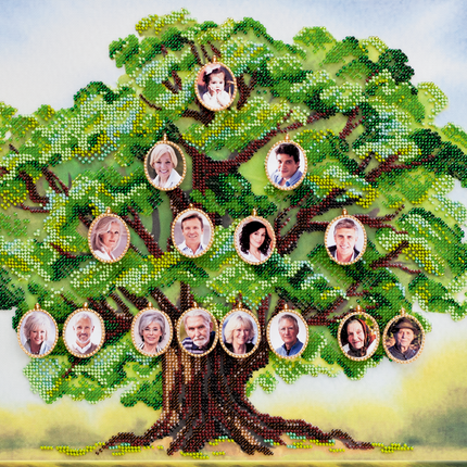 DIY Bead Embroidery Kit "Genealogical tree" 15.7"x13.0" / 40.0x33.0 cm