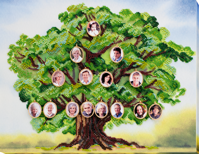 DIY Bead Embroidery Kit "Genealogical tree" 15.7"x13.0" / 40.0x33.0 cm