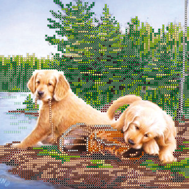 Canvas for bead embroidery "Open Season" 7.9"x7.9" / 20.0x20.0 cm