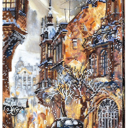 DIY Bead Embroidery Kit "December snowing" 10.2"x13.8" / 26.0x35.0 cm