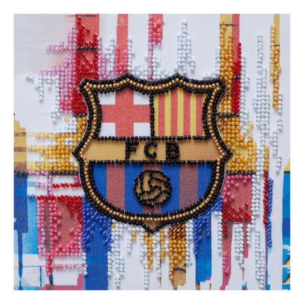 DIY Bead Embroidery Kit "FC Barcelona"  5.9"x5.9" / 15.0x15.0 cm