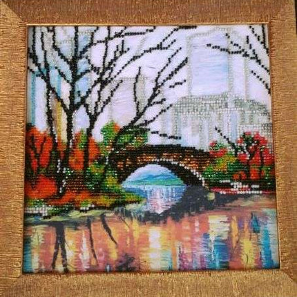Canvas for bead embroidery "Reflection" 7.9"x7.9" / 20.0x20.0 cm