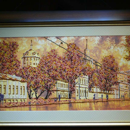 DIY Bead Embroidery Kit "Autumn Poetry" 31.1"x12.6" / 79.0x32.0 cm