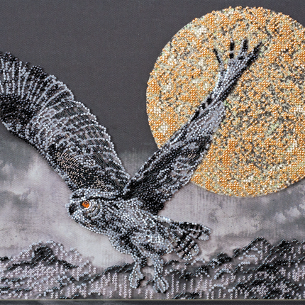 DIY Bead Embroidery Kit "Night flight" 15.0"x11.4" / 38.0x29.0 cm