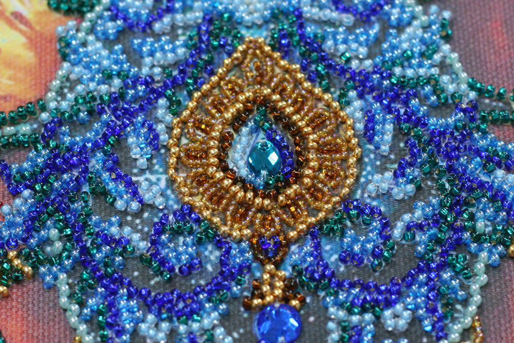 DIY Bead Embroidery Kit Golden Tropics 11.8x11.8 / 30.0x30.0 cm