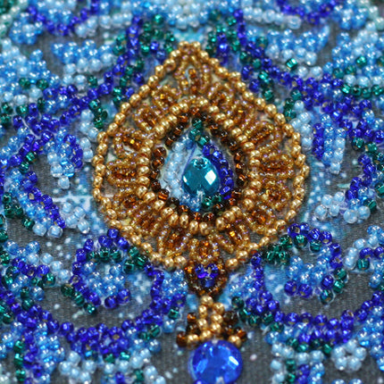 DIY Bead Embroidery Kit "Faberge beetle" 9.8"x11.8" / 25.0x30.0 cm