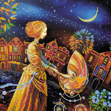 Canvas for bead embroidery "Cradlesong" 11.8"x11.8" / 30.0x30.0 cm