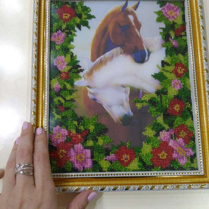 DIY Bead Embroidery Kit "Love" 7.9"x9.8" / 20.0x25.0 cm