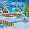 Canvas for bead embroidery "Christmas Eve" 7.9"x7.9" / 20.0x20.0 cm