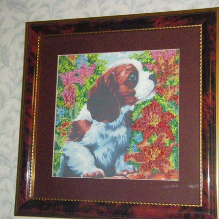 Canvas for bead embroidery "Puppy" 7.9"x7.9" / 20.0x20.0 cm