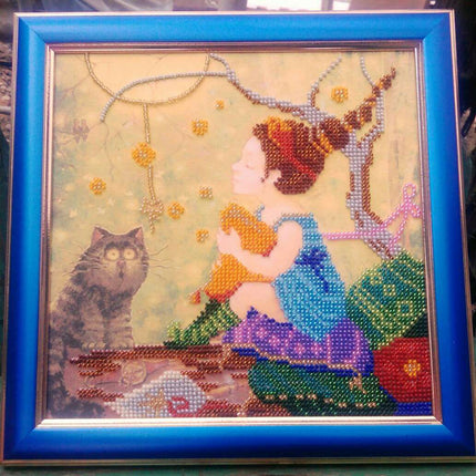 Canvas for bead embroidery "Firefly" 7.9"x7.9" / 20.0x20.0 cm