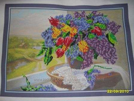 DIY Bead Embroidery Kit "Nostalgia" 15.0"x10.8" / 38.0x27.5 cm